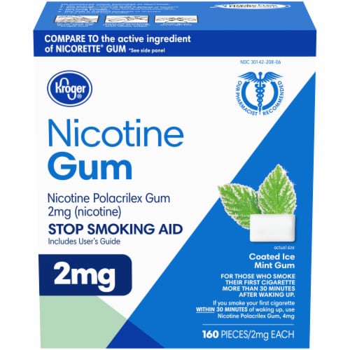 Kroger® Coated Ice Mint Nicotine Gum 2mg Perspective: front