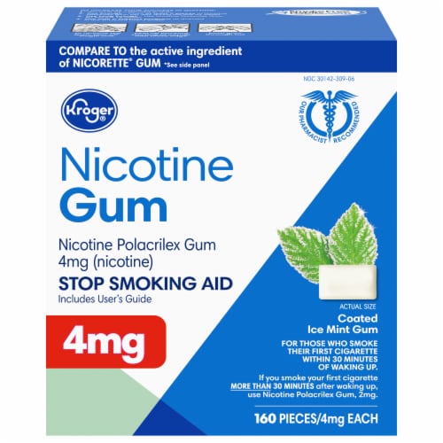 Kroger® Coated Ice Mint Nicotine Gum 4mg Perspective: front
