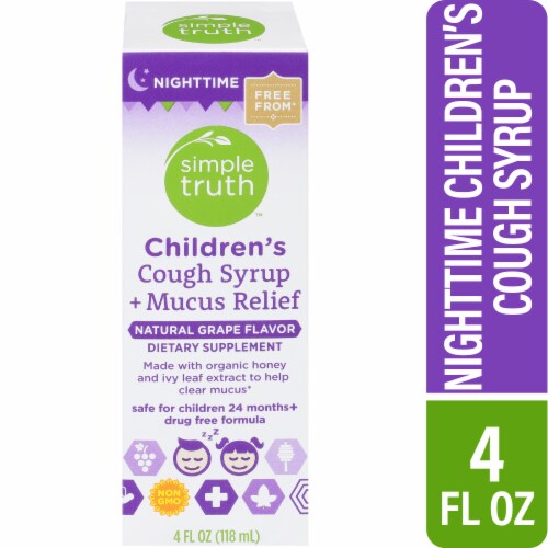 Simple Truth™ Children's Grape Nighttime Cough and Mucus Relief Syrup Perspective: front