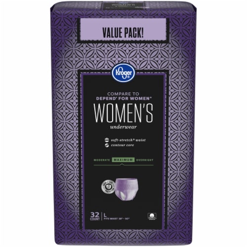 Kroger® Large Maximum Hold Woman's Underwear 32 Count Perspective: front