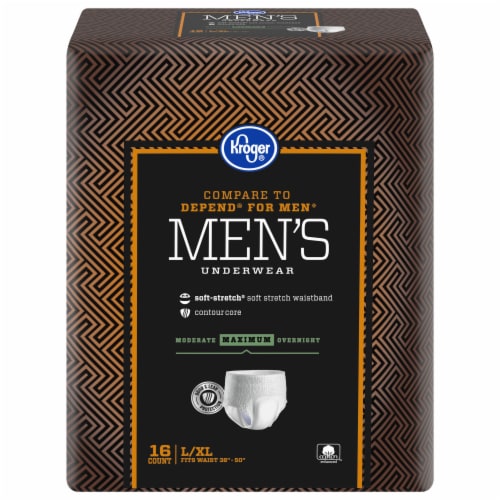 Kroger® L/XL Maximum Absorbency Underwear for Men Perspective: front