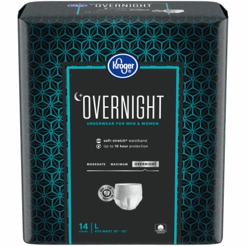 Kroger Adult Incontinence Underwear for Women & Men Overnight Absorbency,  Large with Soft Stretch, 14 ct - Kroger