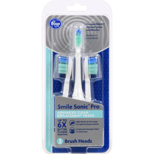 Kroger® Smile Sonic Pro Advanced Clean Replacement Brush Heads Perspective: front