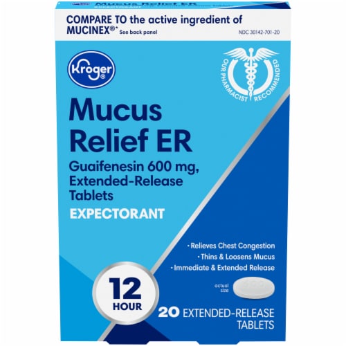 Kroger® Mucus Relief ER Expectorant Extended Release Tablets 600mg Perspective: front