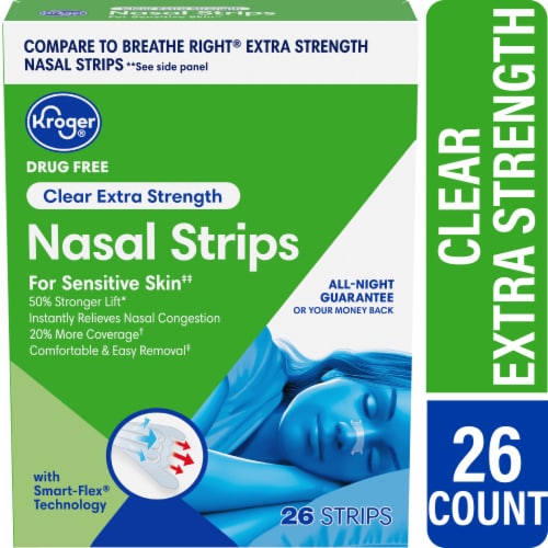 Kroger® Extra Strength Clear Nasal Strips for Sensitive Skin Perspective: front