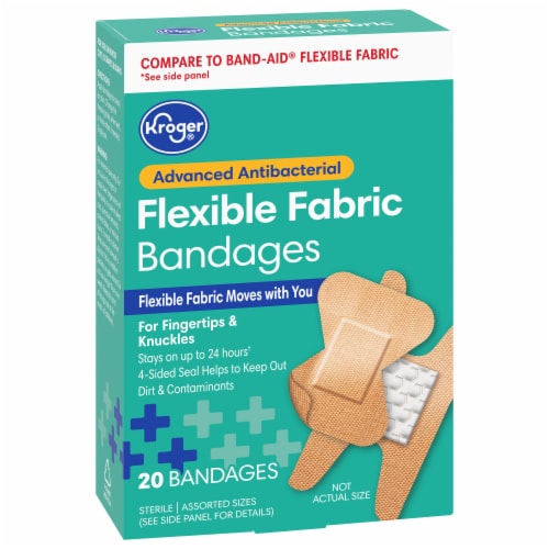 Kroger® Advanced Antibacterial Flexible Fabric Assorted Sizes Bandages Perspective: front
