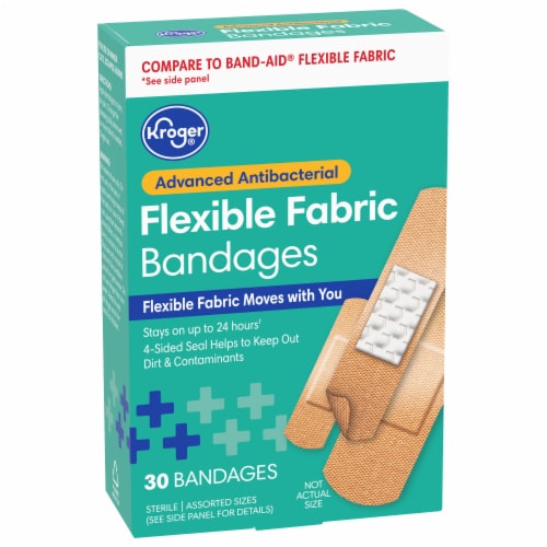 Kroger® Advanced Antibacterial Fabric Bandages Assorted Sizes Perspective: front
