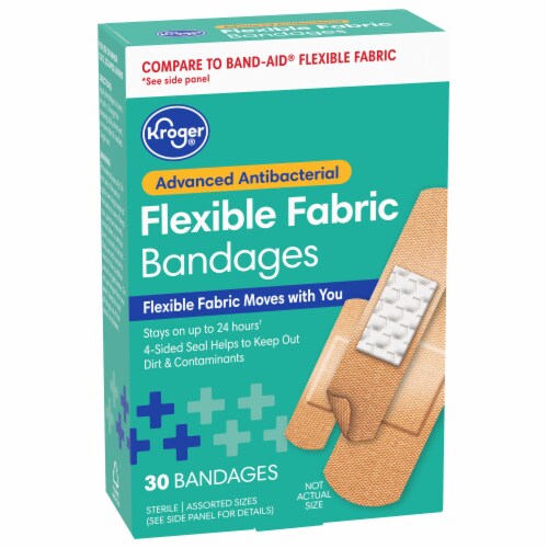 Kroger® Advanced Antibacterial Flexible Fabric Assorted Sizes Bandages Perspective: front