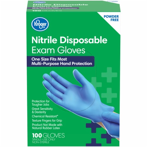 Kroger® Powder-Free Nitrile Disposable Exam Gloves, 100 ct - Kroger