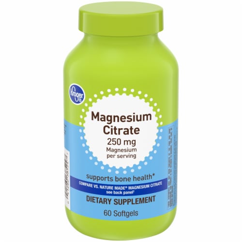 Kroger® Magnesium Citrate 250mg Softgels Perspective: front