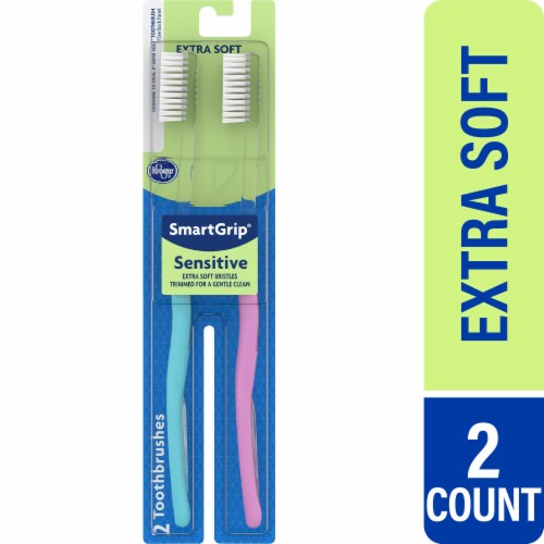 Kroger® SmartGrip® Sensitive Toothbrushes with Extra Soft Bristles Perspective: front