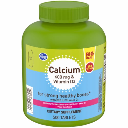 King Soopers Kroger Calcium 600 Mg Vitamin D3 Tablets 500 Ct