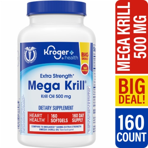 Kroger® Extra Strength MegaKrill® 500 mg BIG Deal! Perspective: front