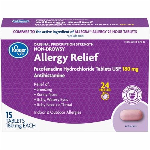 Kroger® 24 Hour Non-Drowsy Allergy Relief 180mg Perspective: front