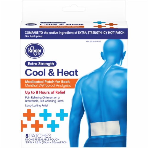 Kroger® Extra Strength Cool & Heat Medicated Patch for Back Box Perspective: front