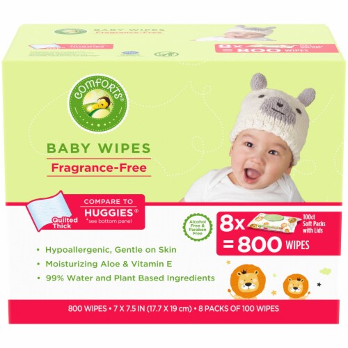 Comforts® Fragrance-Free Baby Wipes Multipack Perspective: front