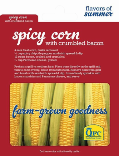 QFC Flavor of the Seasons Gift Card Perspective: front