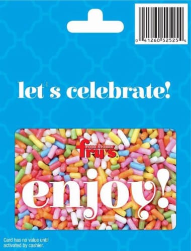 Fry's Enjoy Gift Card Perspective: front