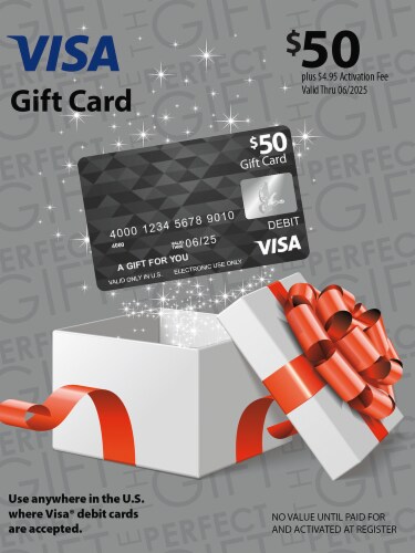 Visa $50 Gift Card (plus $4.95 Purchase Fee)