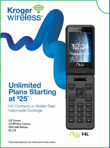Kroger® Wireless NUU Mobile Cellphone Perspective: front