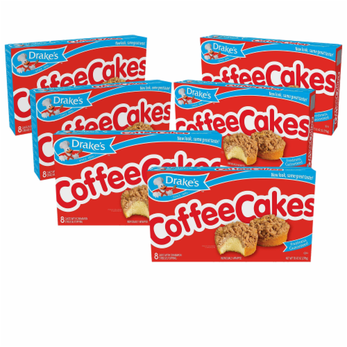 Drake's Coffee Cakes, 6 boxes, 48 Individually Wrapped Breakfast Pastries, Cinnamon Perspective: front