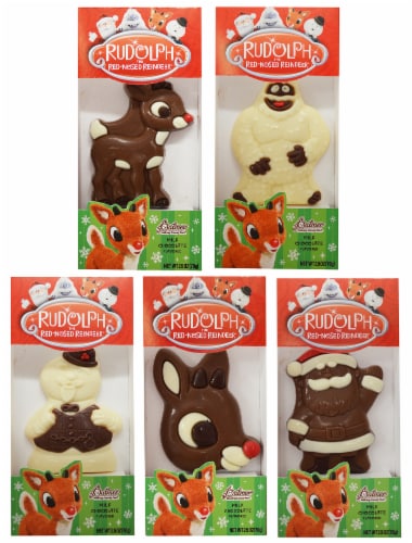 R M Palmer Holiday Rudolph and Pals Milk Chocolate Flavored Assorted Candy Perspective: front