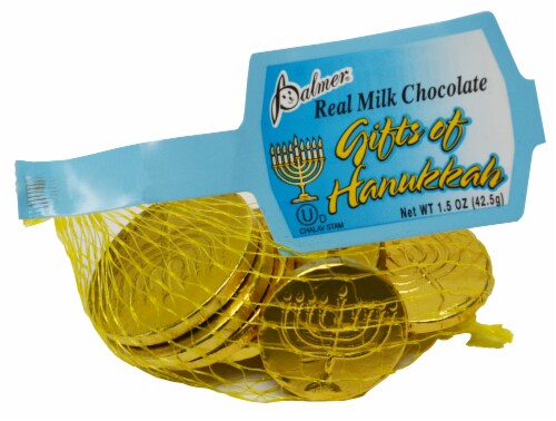 Palmer® Candy Hanukkah Milk Chocolate Coins Perspective: front