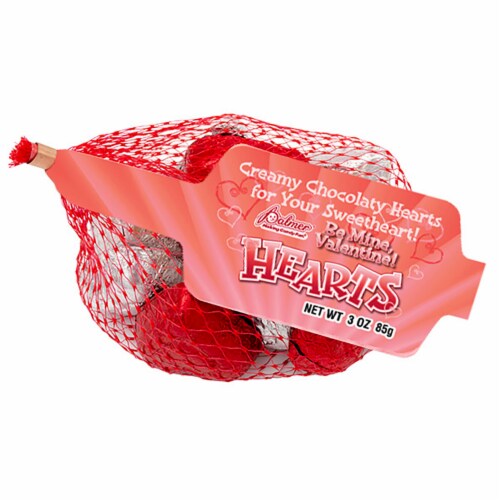 Palmer® Milk Chocolate Hearts Valentine Candy Perspective: front
