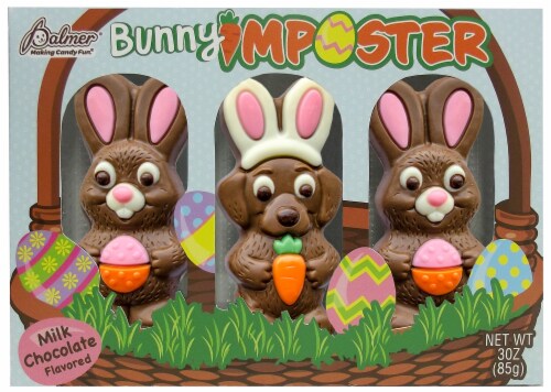 Palmer Bunny Imposter Milk Chocolate Flavored Candy 3 Count Perspective: front