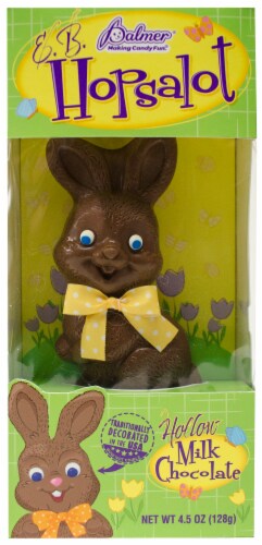 R.M. Palmer Hopsalot Hollow Chocolate Bunny Easter Candy Perspective: front