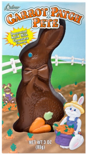 Palmer Carrot Patch Pete Chocolate Easter Bunny Perspective: front