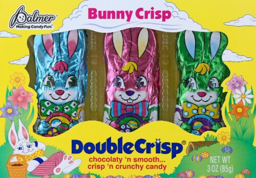 Palmer Double Crisp Bunnies Easter Candy 3 Count Perspective: front