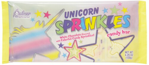 Palmer Unicorn Sprinkles White Chocolate Candy Bar with Candy Sprinkles Perspective: front