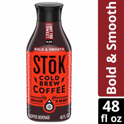 Stok® Light Sweet Cold Brew Slow Roast Black Iced Coffee Carton Perspective: front
