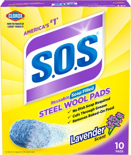 S.O.S. Lavender Steel Wool Soap Pads Perspective: front