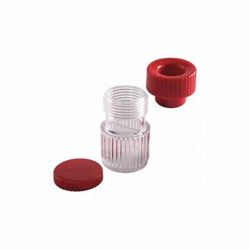 Healthsmart Pill Crusher,3 1/4 H,2 W,Clear,Red 640-6439-0000 Perspective: front
