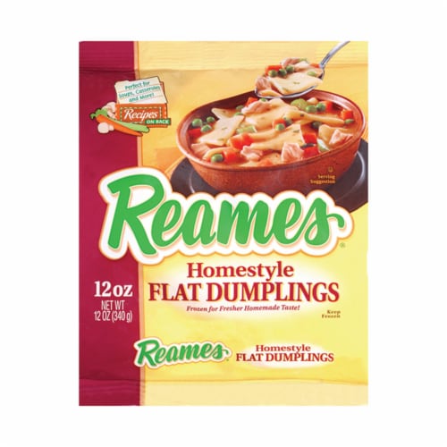 Reames Frozen Homestyle Flat Dumplings Perspective: front
