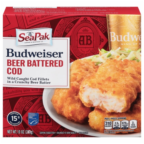 SeaPak™ Budweiser Beer Battered Cod Fillets Perspective: front