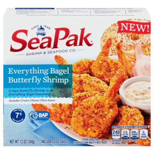SeaPak® Everything Bagel Butterfly Shrimp Perspective: front