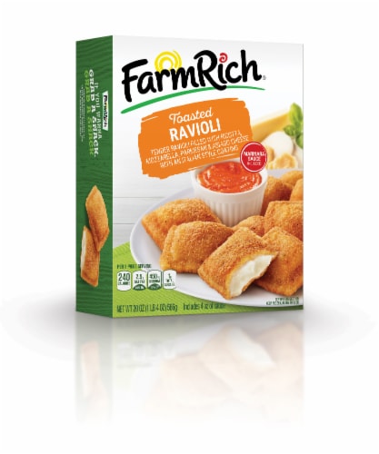 Farm Rich Toasted Ravioli with Marinara Sauce, Frozen Appetizer Perspective: front