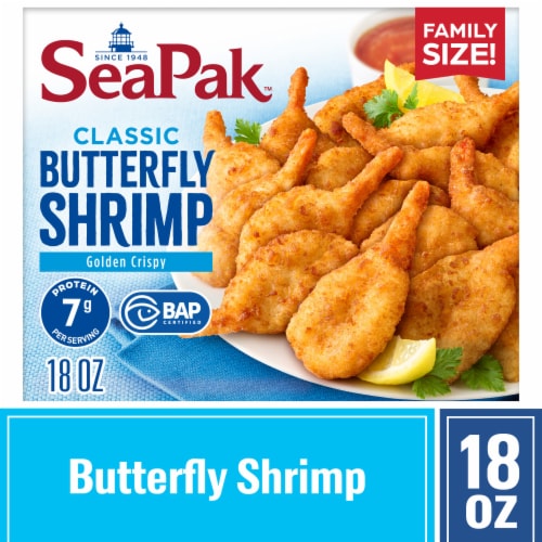 SeaPak Crispy Breaded Butterfly Shrimp Perspective: front