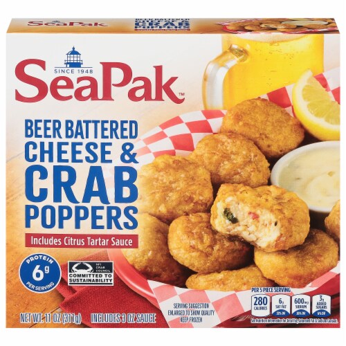 SeaPak™ Beer Battered Cheese & Crab Poppers Perspective: front