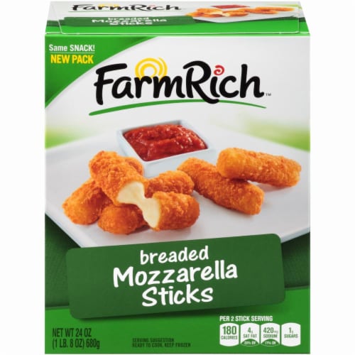 Farm Rich Jumbo Mozzarella Cheese Sticks Perspective: front
