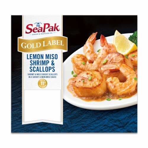 SeaPak™ Gold Label Lemon Miso Shrimp & Scallops Perspective: front