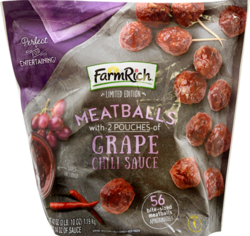 Farm Rich Meatballs with Grape Chili Sauce Perspective: front