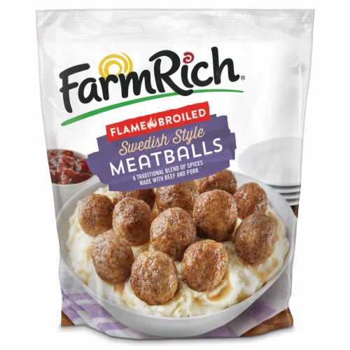 Farm Rich® Flame Broiled Swedish Style Frozen Meatballs Perspective: front