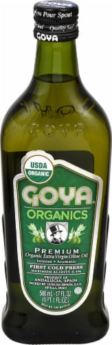 Goya Organic Extra Virgin Olive Oil Perspective: front