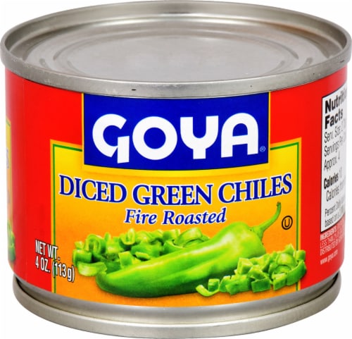 Goya Fire Roasted Diced Green Chiles Perspective: front