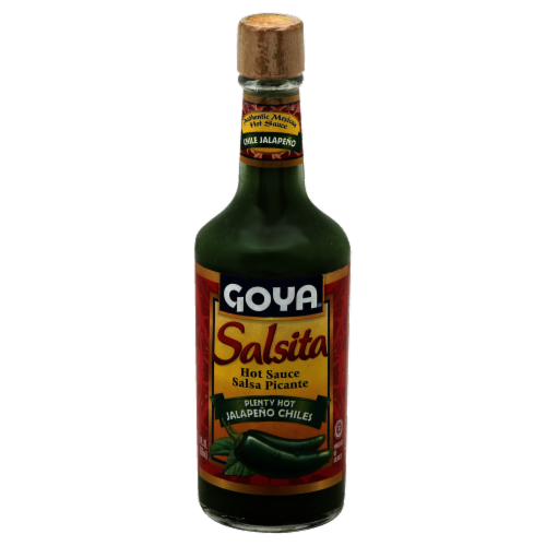 Goya Salsita Plenty Hot Jalapeno Chiles Hot Sauce Perspective: front