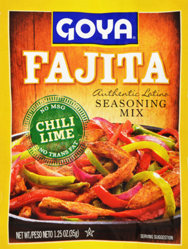Goya Chili Lime Fajita Seasoning Mix Perspective: front